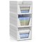 Sorbus 3 Tier Open Front Plastic Stackable Baskets Stand - for Closets, Bedrooms, Bathrooms, or Pantries